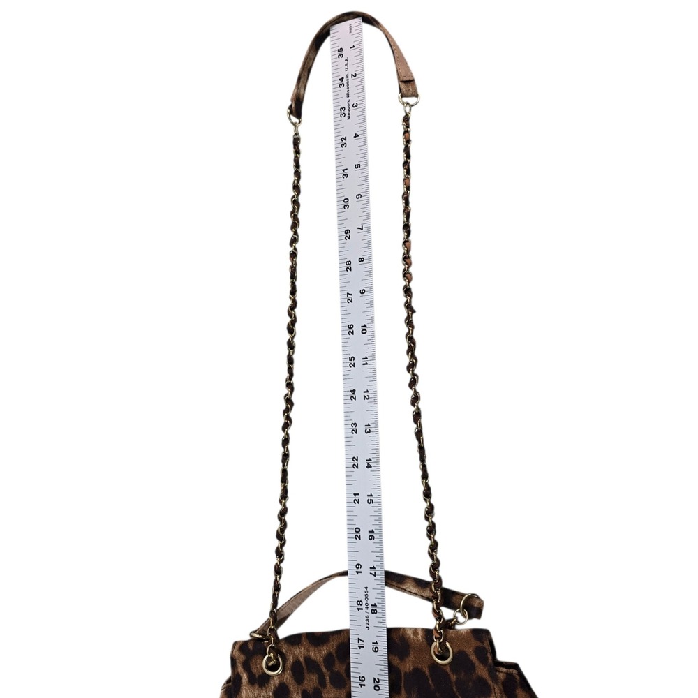 Chico's Leopard Print Crossbody Bag Brown Gold Chain Turnlock Classic Chic OS - Picture 12 of 12